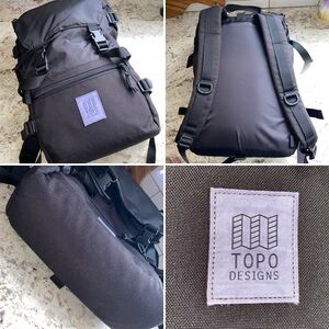 Topo Designs $109 Rover 20L Pack Classic Black / Black EUC